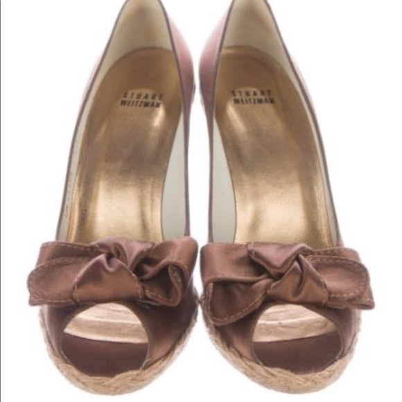 Stuart Weizmann Bow-Accented Espadrille Wedges - Picture 1 of 5